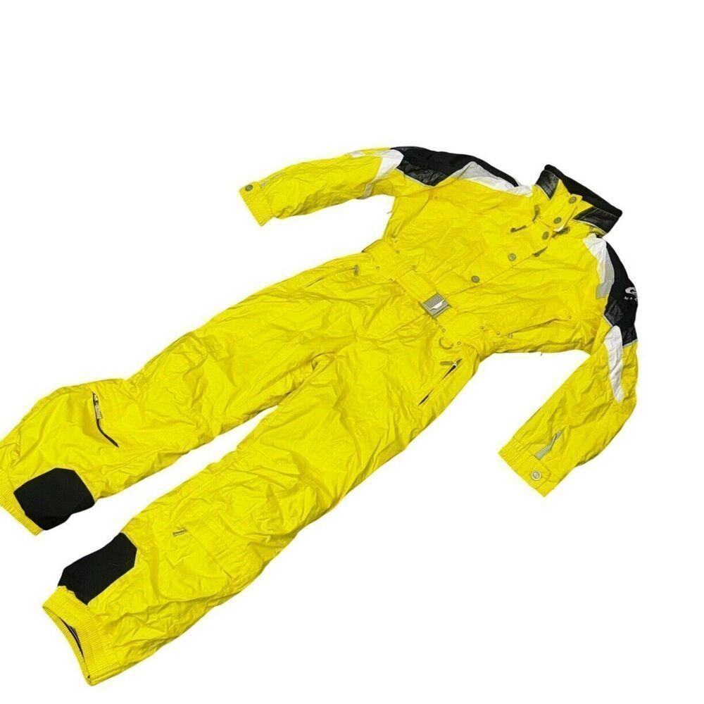 Marker Vintage Coveralls Snow Ski Suit Yellow One Piece Womens Size 10